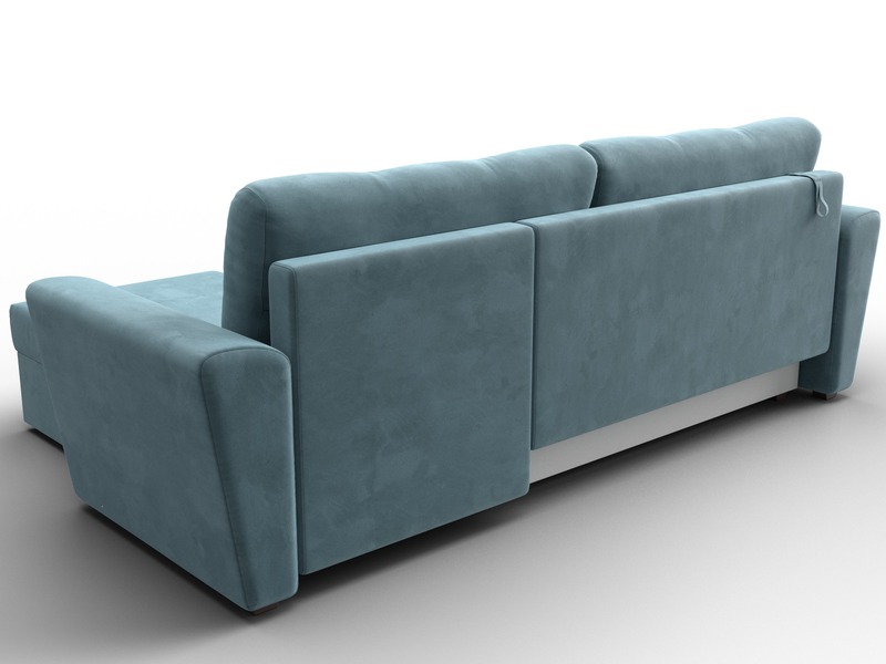 Диван угловой Амстердам Лайт правый угол, Велюр, SEVEN 113 бирюзовый