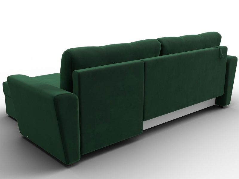 Диван угловой Амстердам Лайт правый угол, Велюр, SEVEN 626 зеленый