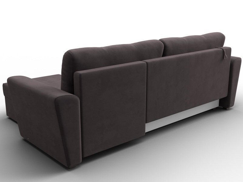 Диван угловой Амстердам Лайт правый угол, Велюр, SEVEN 727 коричневый