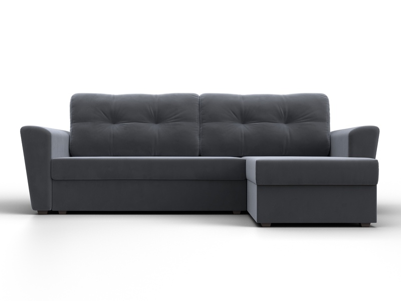 Диван угловой Амстердам Лайт правый угол, Велюр, SEVEN 17 серый