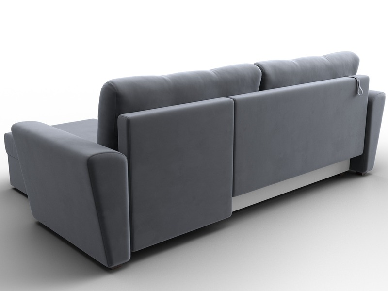 Диван угловой Амстердам Лайт правый угол, Велюр, SEVEN 17 серый