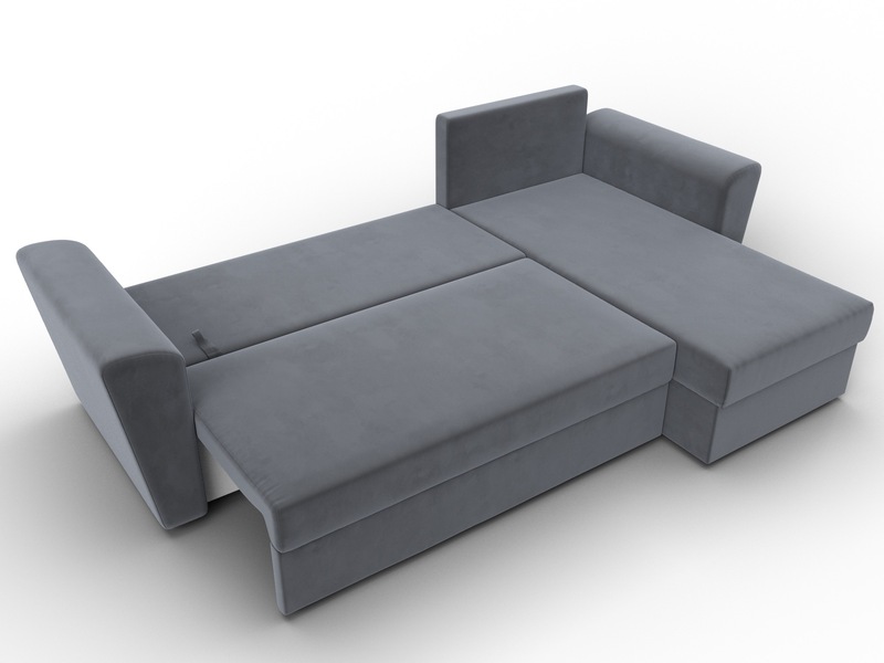 Диван угловой Амстердам Лайт правый угол, Велюр, SEVEN 17 серый