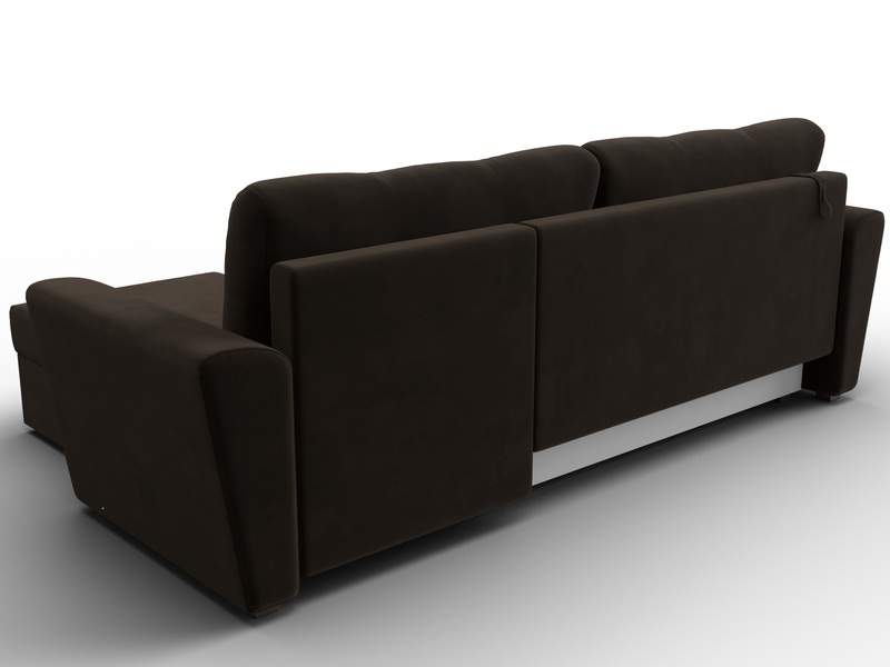 Диван угловой Амстердам Лайт правый угол, Микровельвет, Коричневый