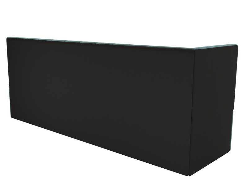 Диван кухонный прямой Бриз с углом слева, Велюр, SEVEN 113 бирюзовый