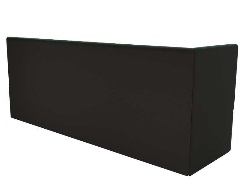 Диван кухонный прямой Бриз с углом слева, Велюр, SEVEN 626 зеленый