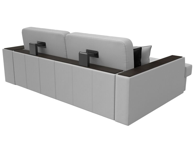 Диван угловой Брюссель левый угол, Экокожа, Белый;Черный