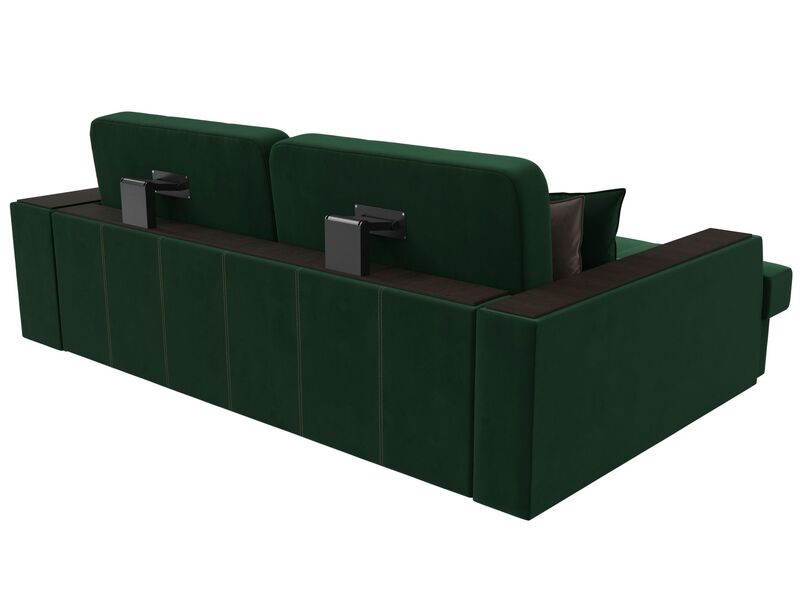 Диван угловой Брюссель левый угол, Велюр, Seven 626 зеленый;Seven 727 коричневый