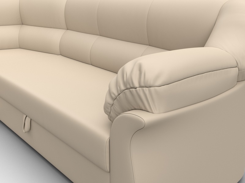 Диван угловой Карнелла левый угол, Экокожа, Бежевый