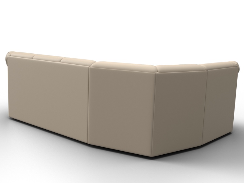 Диван угловой Карнелла левый угол, Экокожа, Бежевый