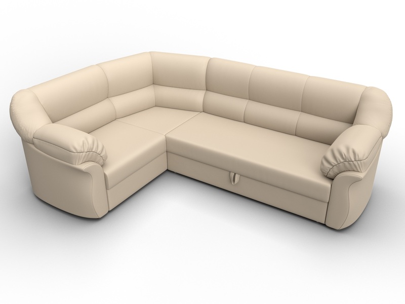 Диван угловой Карнелла левый угол, Экокожа, Бежевый