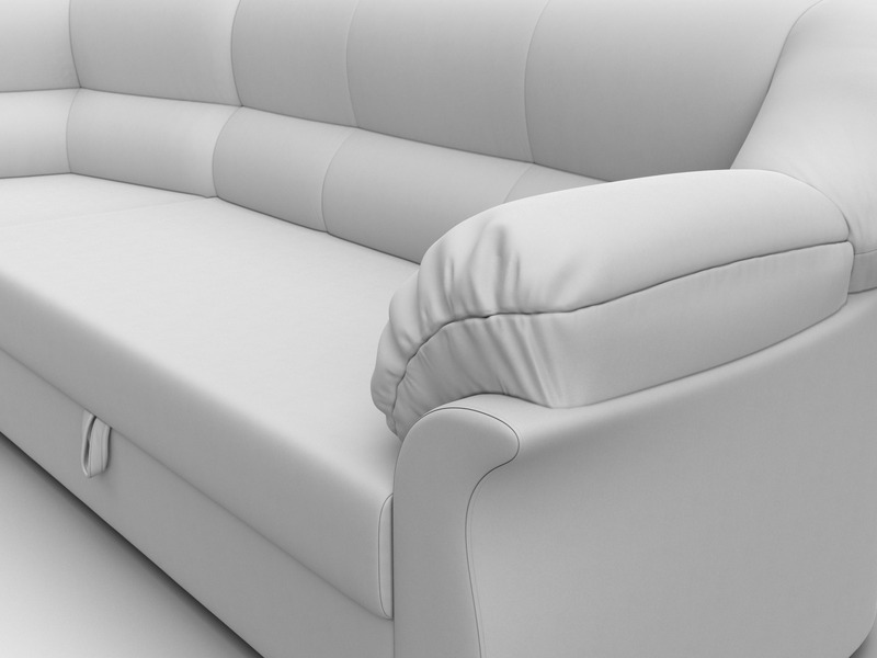 Диван угловой Карнелла левый угол, Экокожа, Белый