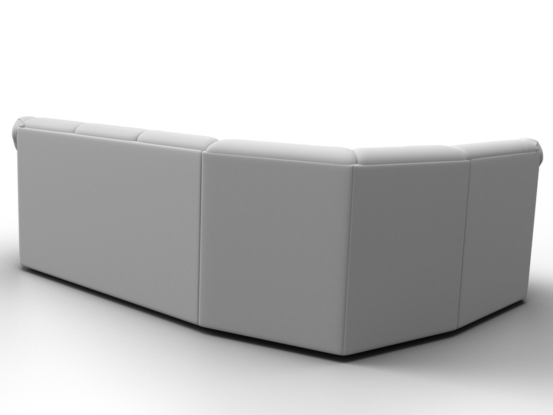 Диван угловой Карнелла левый угол, Экокожа, Белый