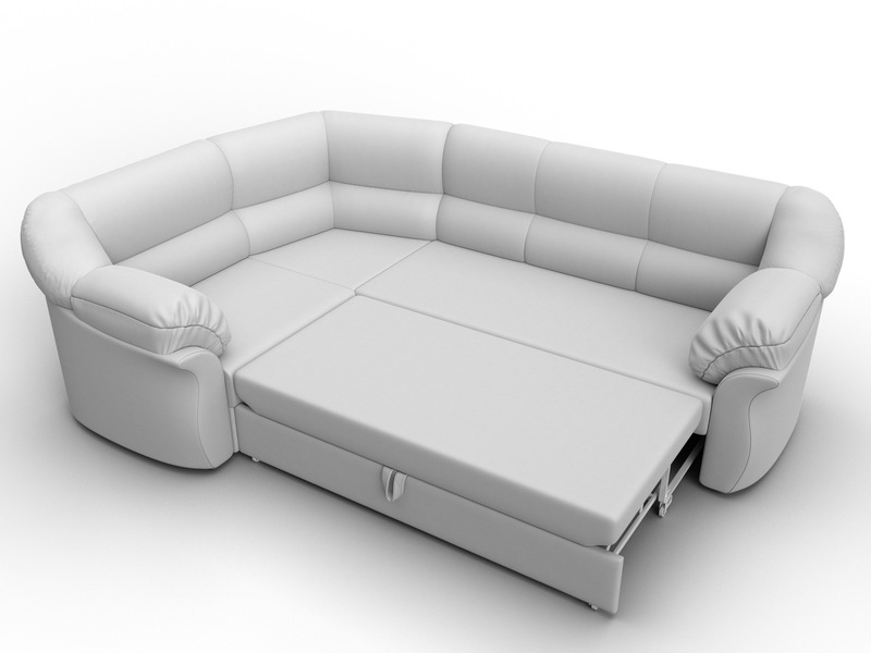 Диван угловой Карнелла левый угол, Экокожа, Белый