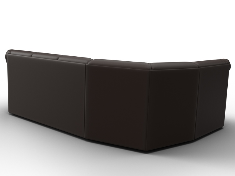 Диван угловой Карнелла левый угол, Экокожа, Коричневый