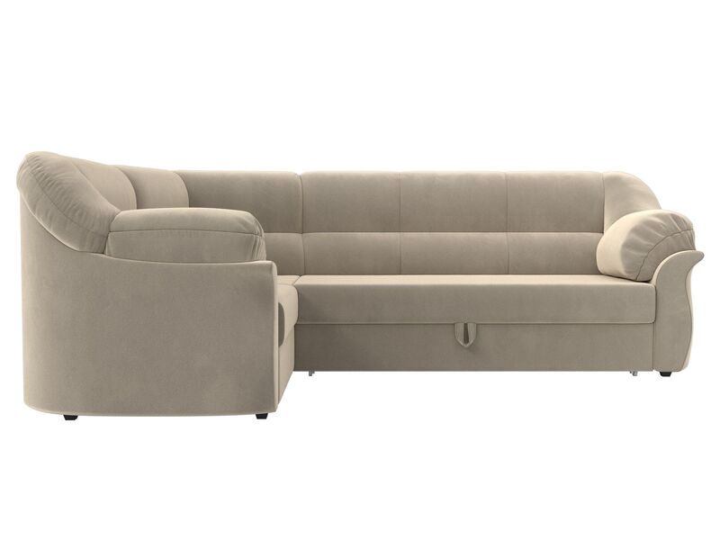 Диван угловой Карнелла левый угол, Микровельвет, Бежевый