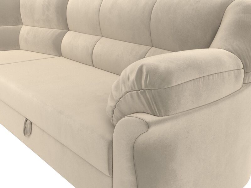 Диван угловой Карнелла левый угол, Микровельвет, Бежевый