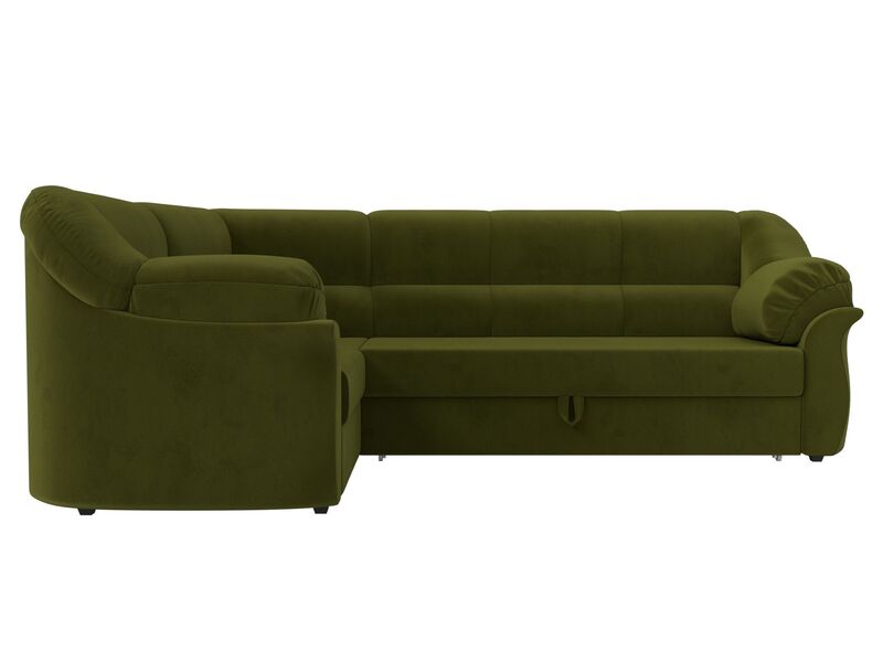 Диван угловой Карнелла левый угол, Микровельвет, Зеленый