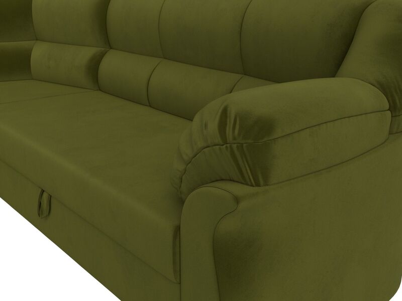 Диван угловой Карнелла левый угол, Микровельвет, Зеленый