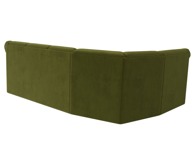 Диван угловой Карнелла левый угол, Микровельвет, Зеленый