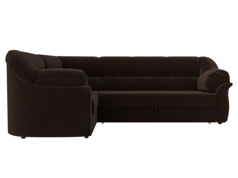 Диван угловой Карнелла левый угол, Микровельвет, Коричневый
