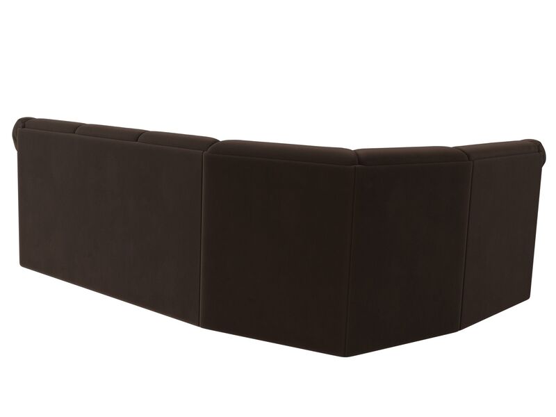 Диван угловой Карнелла левый угол, Микровельвет, Коричневый