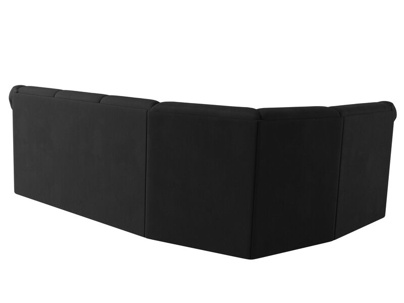 Диван угловой Карнелла левый угол, Микровельвет, Черный