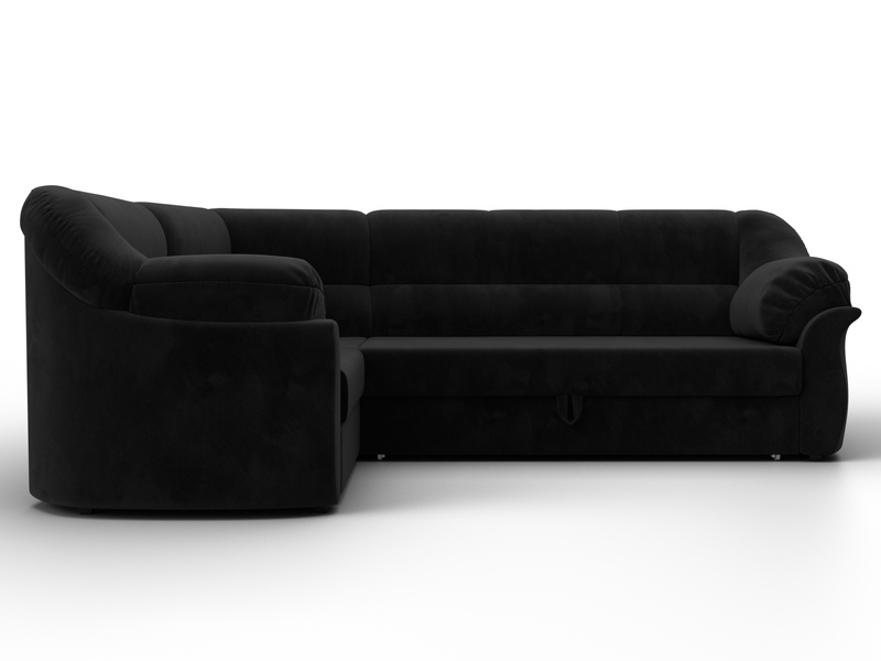 Диван угловой Карнелла левый угол, Велюр, SEVEN 35 черный
