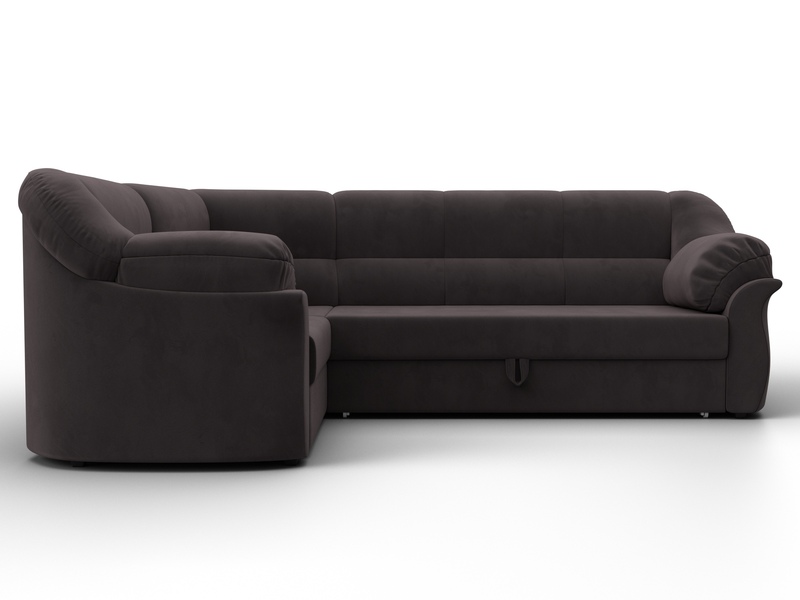 Диван угловой Карнелла левый угол, Велюр, SEVEN 727 коричневый