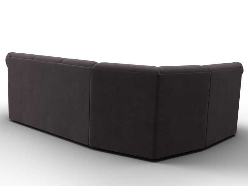 Диван угловой Карнелла левый угол, Велюр, SEVEN 727 коричневый