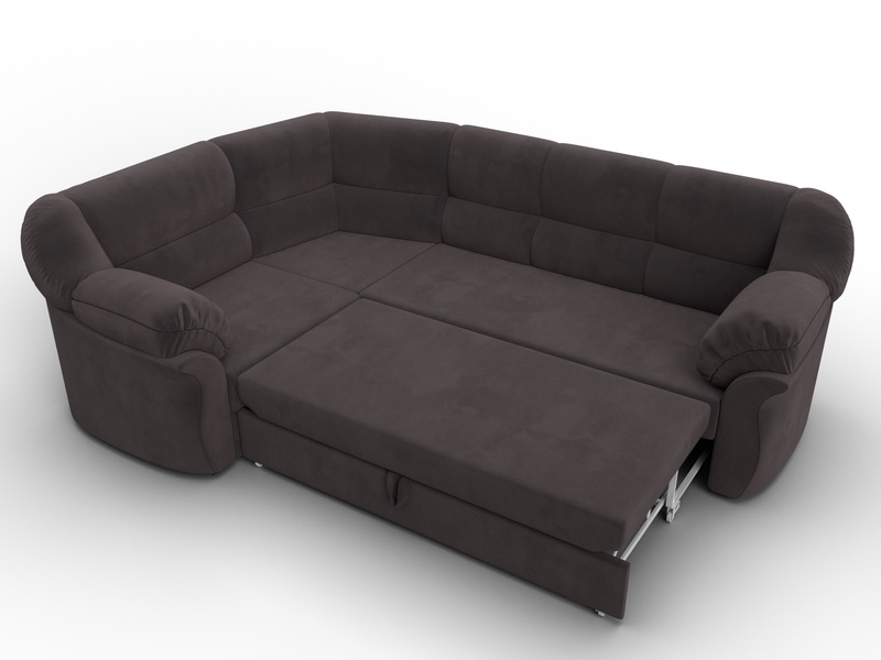 Диван угловой Карнелла левый угол, Велюр, SEVEN 727 коричневый