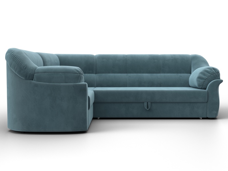 Диван угловой Карнелла левый угол, Велюр, SEVEN 113 бирюзовый