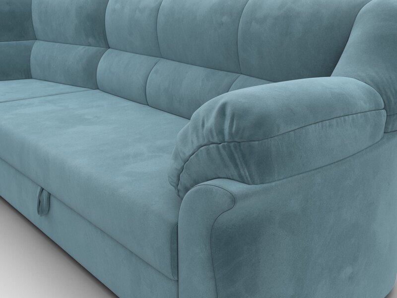 Диван угловой Карнелла левый угол, Велюр, SEVEN 113 бирюзовый
