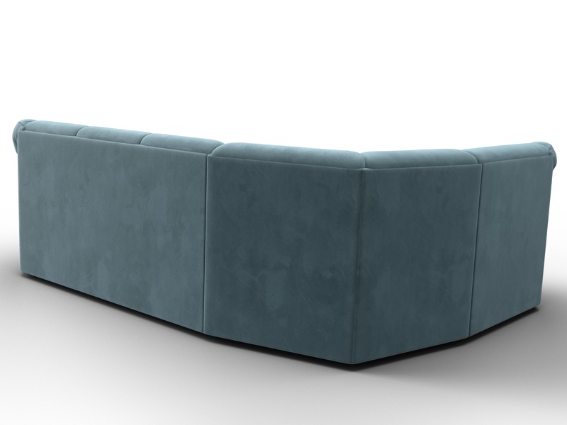 Диван угловой Карнелла левый угол, Велюр, SEVEN 113 бирюзовый