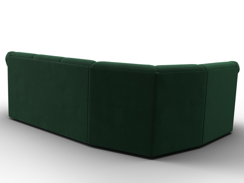 Диван угловой Карнелла левый угол, Велюр, SEVEN 626 зеленый