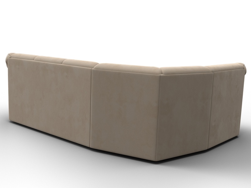 Диван угловой Карнелла левый угол, Велюр, SEVEN 729 бежевый