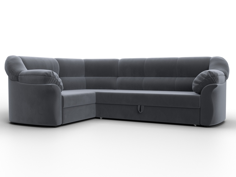 Диван угловой Карнелла левый угол, Велюр, SEVEN 17 серый
