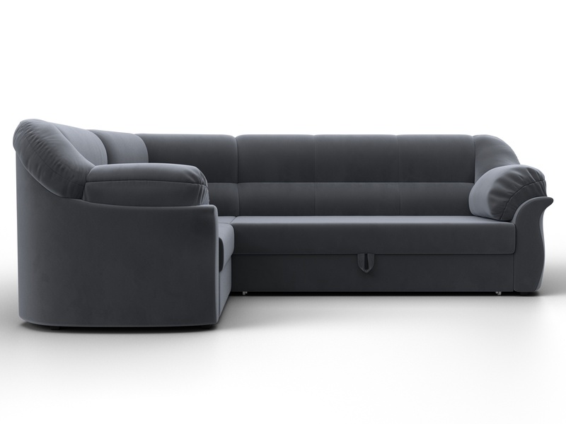 Диван угловой Карнелла левый угол, Велюр, SEVEN 17 серый