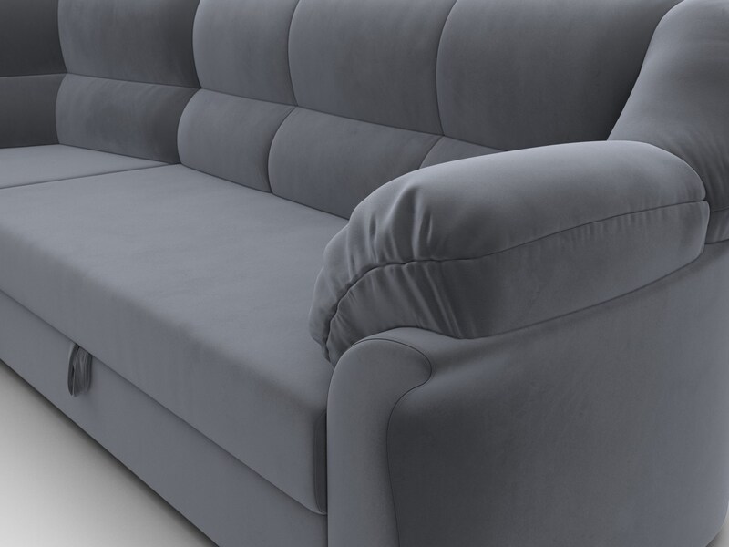 Диван угловой Карнелла левый угол, Велюр, SEVEN 17 серый