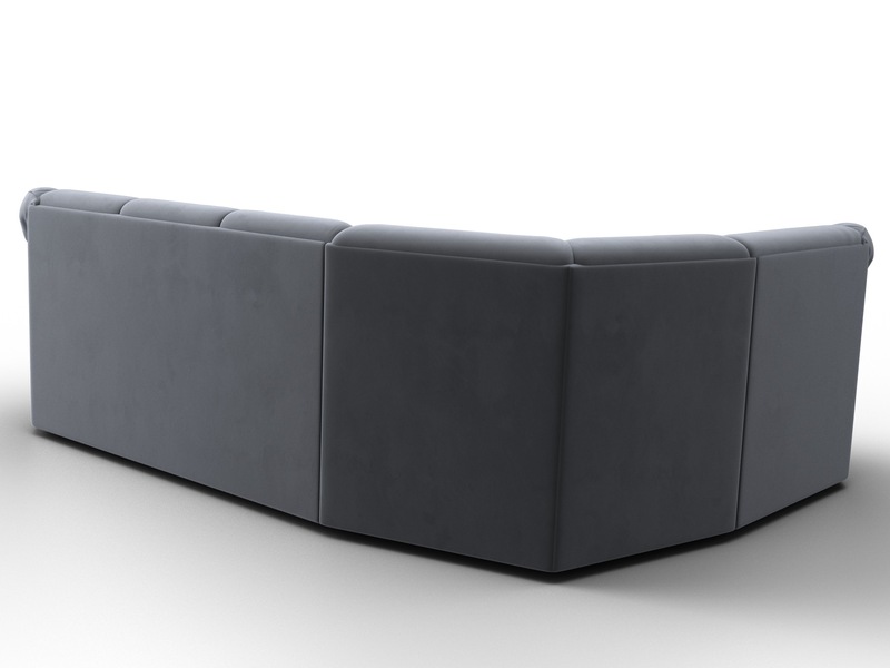 Диван угловой Карнелла левый угол, Велюр, SEVEN 17 серый