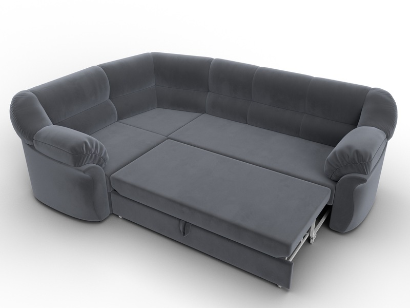 Диван угловой Карнелла левый угол, Велюр, SEVEN 17 серый