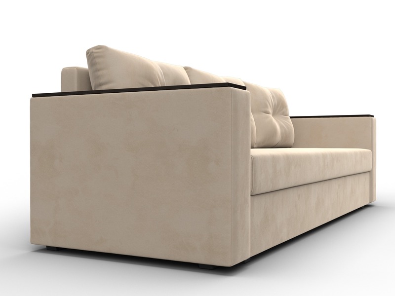 Диван прямой Атланта без стола, Велюр, SEVEN 729 бежевый