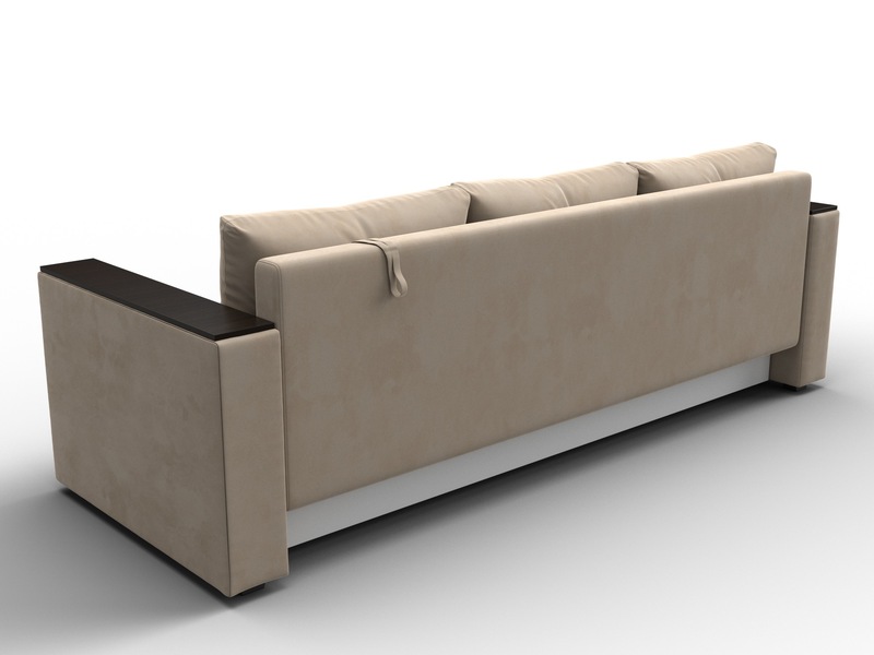 Диван прямой Атланта без стола, Велюр, SEVEN 729 бежевый
