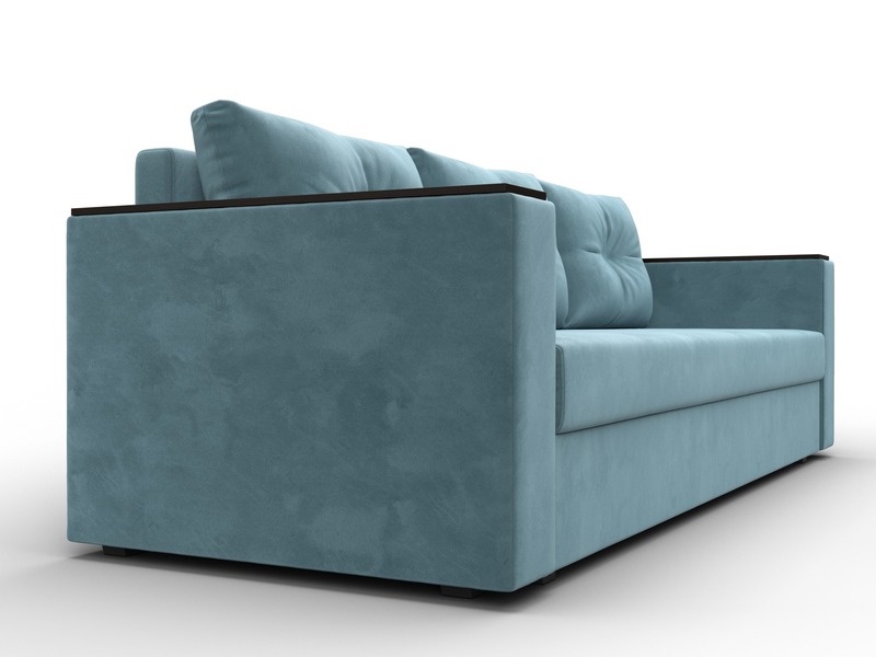 Диван прямой Атланта без стола, Велюр, SEVEN 113 бирюзовый