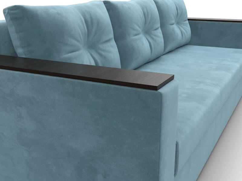 Диван прямой Атланта без стола, Велюр, SEVEN 113 бирюзовый