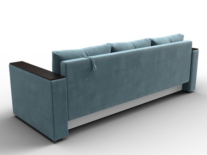 Диван прямой Атланта без стола, Велюр, SEVEN 113 бирюзовый