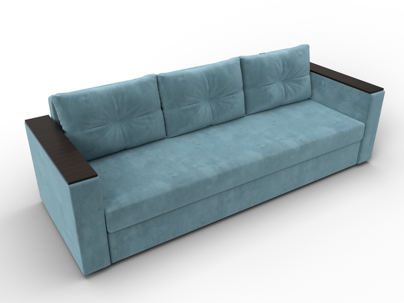Диван прямой Атланта без стола, Велюр, SEVEN 113 бирюзовый