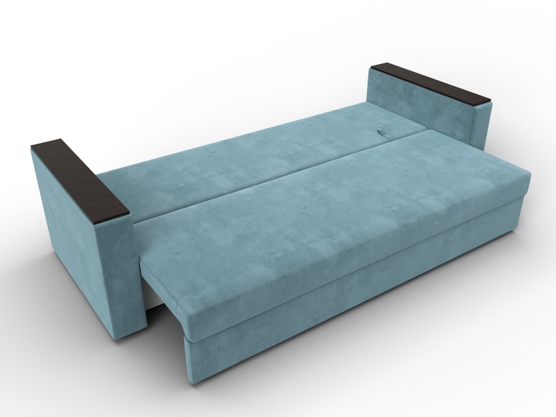 Диван прямой Атланта без стола, Велюр, SEVEN 113 бирюзовый