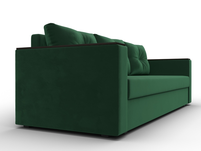 Диван прямой Атланта без стола, Велюр, SEVEN 626 зеленый