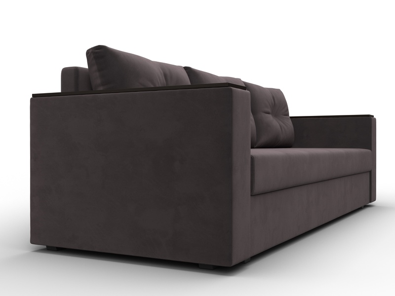 Диван прямой Атланта без стола, Велюр, SEVEN 727 коричневый