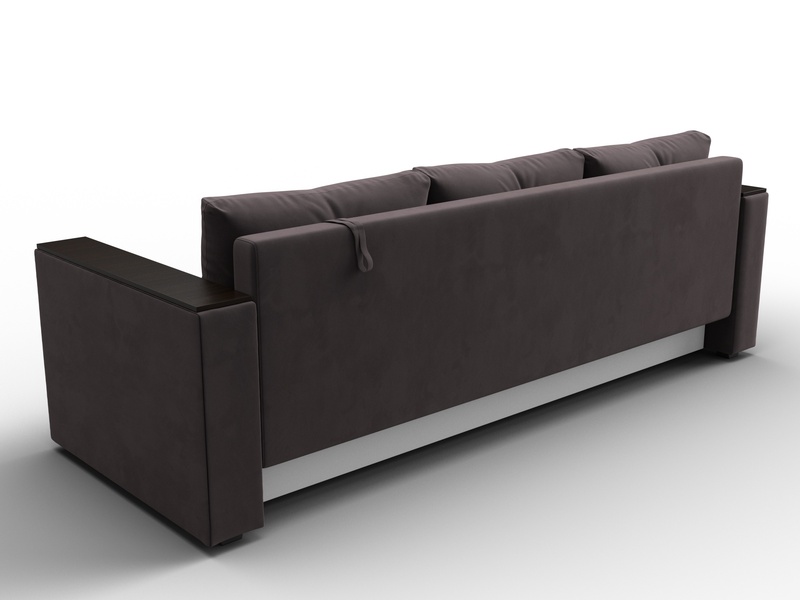 Диван прямой Атланта без стола, Велюр, SEVEN 727 коричневый